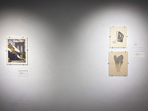 Leon Loughridge, Brooklyn Bridge a la Cristo; Jaya Duvvurij, Untitled-2022; and Yoko Kanahama, Still can't wait for summer