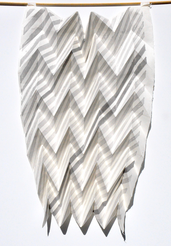 Mia O   Fold Mokuhanga (Gray) 2021 15 x 24.8" mokuhanga