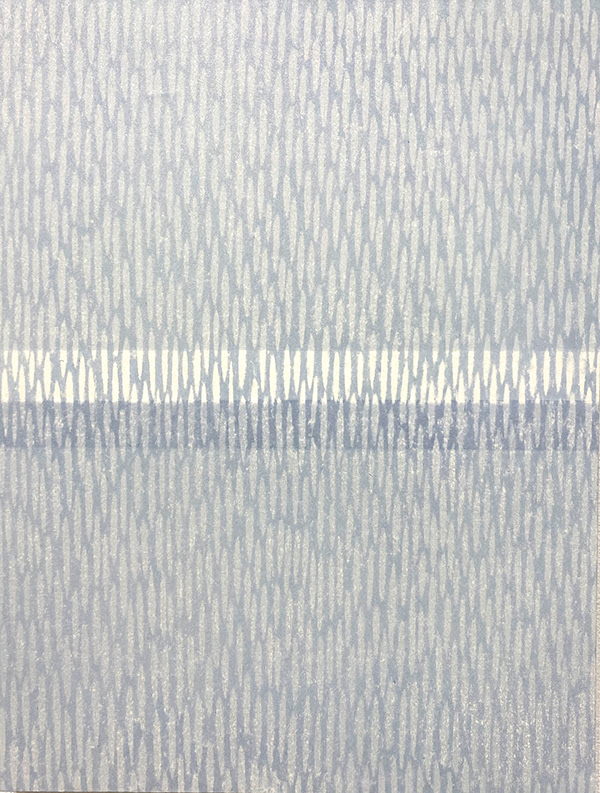 Kate MacDonagh, Blue Shade 7,  13" x 11" , mokuhanga, 2022