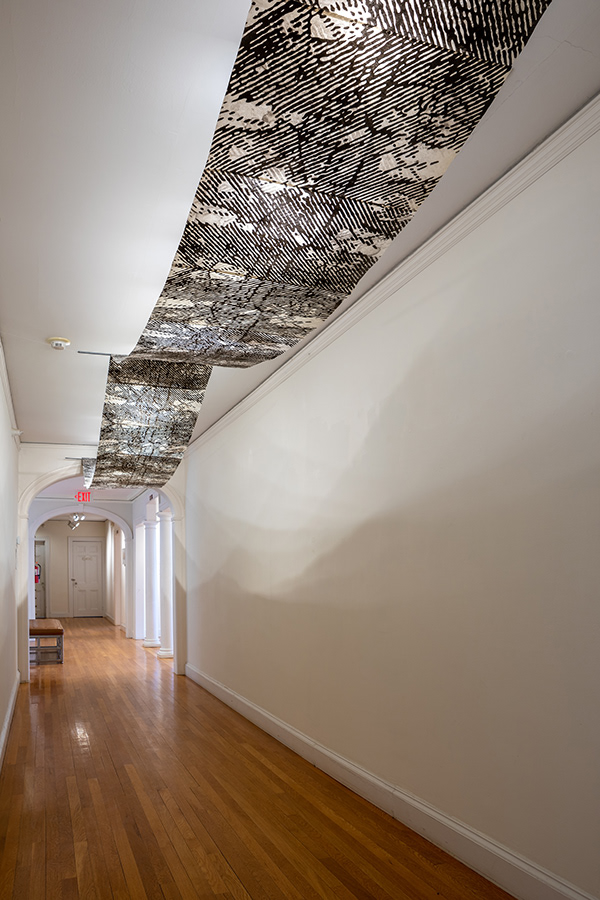 Patty Hudak, Two Trees, 24 x 360", mokuhanga installation, joined handmade paper