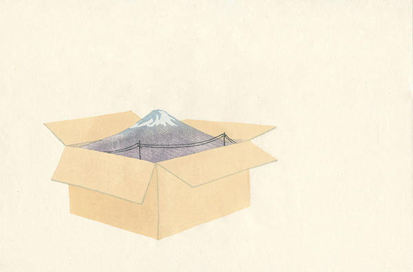 Yoonmi Nam, Packing Fuji, 10-1/4" x 15-5/8", mokuhanga, 2012