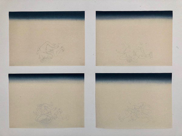 Lucy May Schofield  Prelude to Desire (after Utamaro) X - XIIV 17.3 x 12.4 mokuhanga