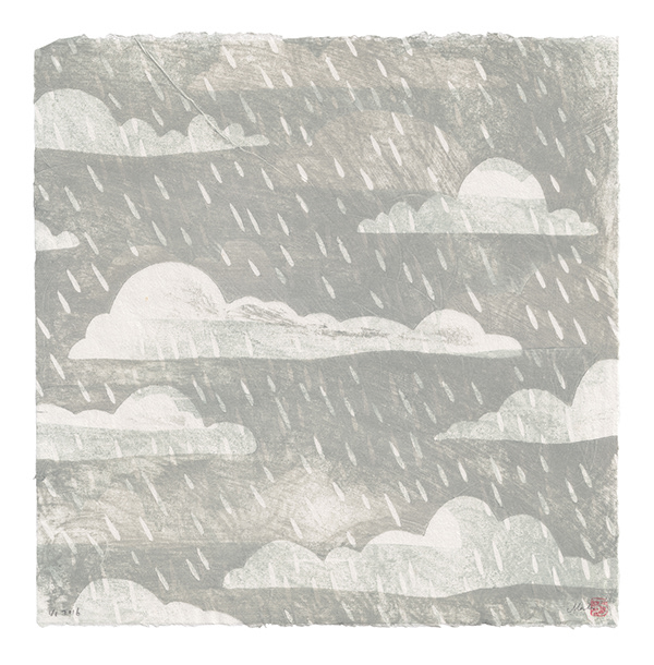 Mariko Jesse, Rain Clouds, 11" x 11", 2017