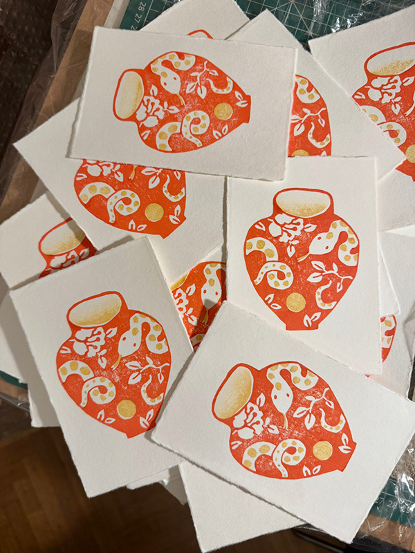 Mariko Jesse printing in Brussels, Belgium 