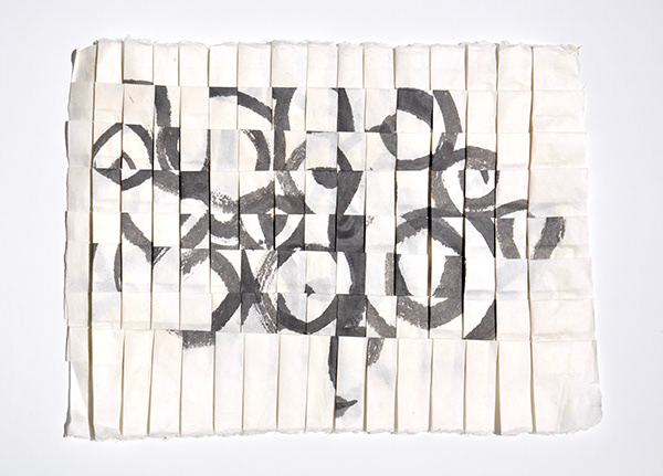 Mia O  Ripples B/W 2020 10.8 x 16.1" mokuhanga