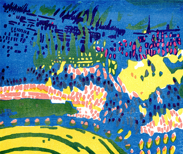 Katie Baldwin, Morning Garden (light), 16" x 17", mokuhanga, 2019