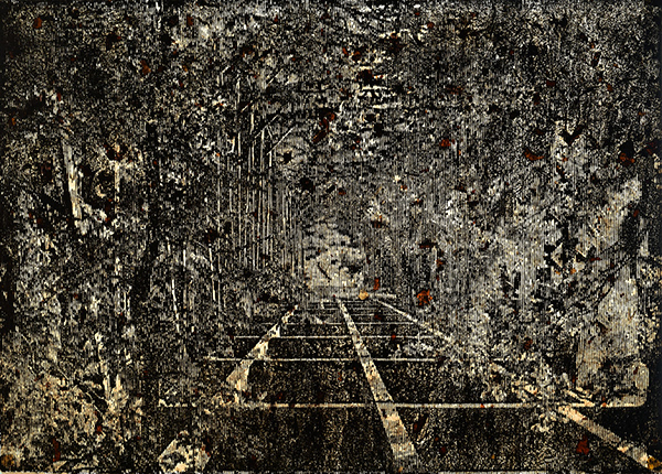 Katsutoshi Yuasa  Making own paper, printing by hand and seeing through the light. 2021 33 x 24” mokuhanga