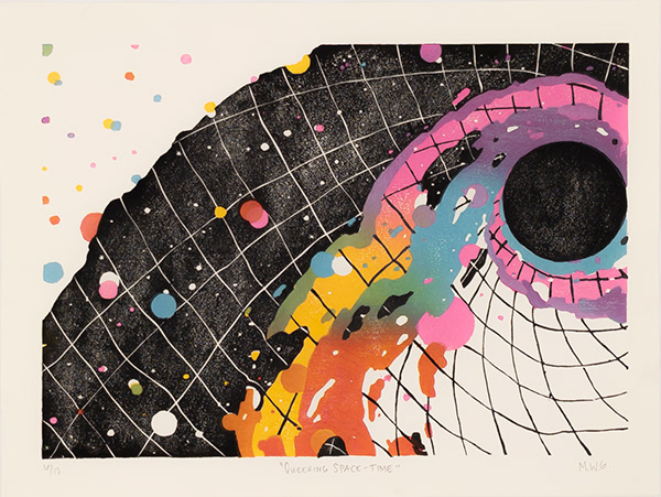 Matthew Willie Garcia  Queering Space-Time 2021 16 x 12” mokuhanga