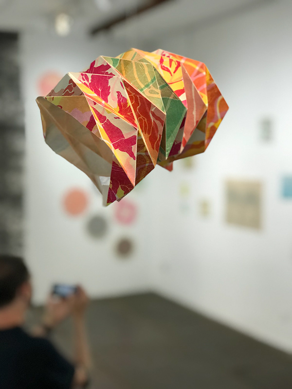 Louise Rouse, Study for Tumble Fold, 2021, mokuhanga collage 