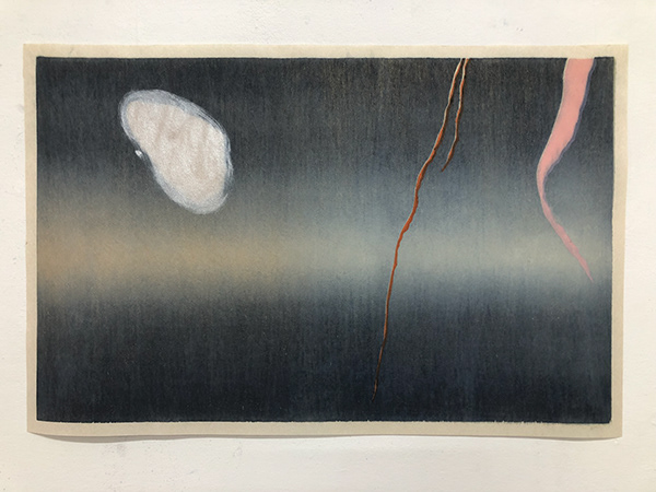 Lucy May Schofield, 2021 Sanguine Mood (after Helen) 12 x 18.5 inches Mokuhanga