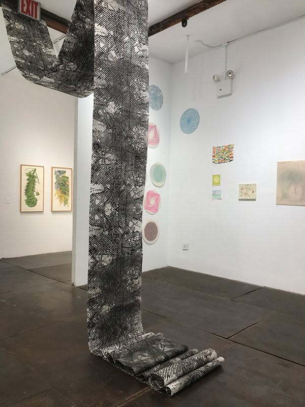 Patty Hudak, Two Trees, 24" x 360", 2021, mokuhanga,