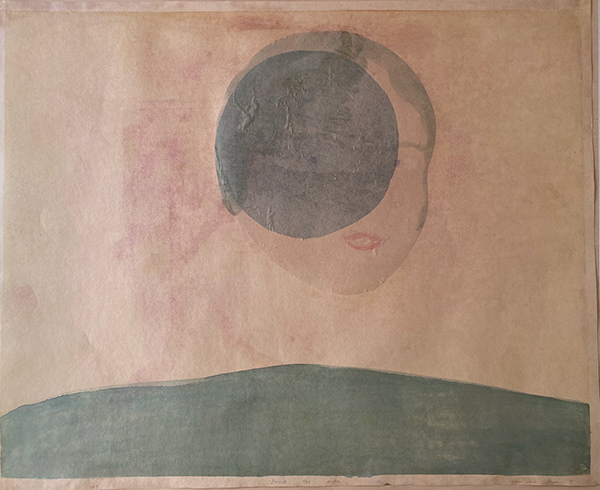 Ayao Shiokawa   Beside the Moon 36.8 x 29.7 mokuhanga