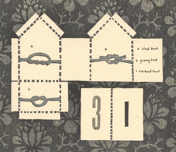 Katie Baldwin  Things we lost along the way: Knot  2009  10 x 9"  mokuhanga and letterpress