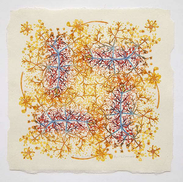 April Vollmer 5  Zova gold 2008 18 x 18” mokuhanga