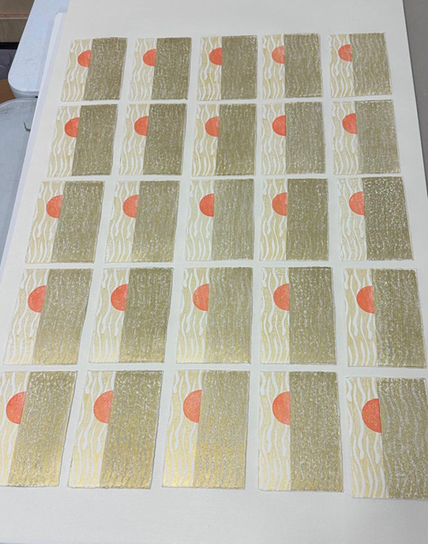 Kate MacDonagh printing in Sligo, Ireland