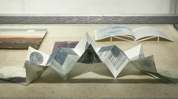 From left (clockwise), Niamh Flanagan, whispering from another shore, 2021; Elisabet Alsos Strand, Shades- soft, 2021; Tihana karlovic, cloud, 2020; Ann Kavanagh, Arctic Spaces, 2022;