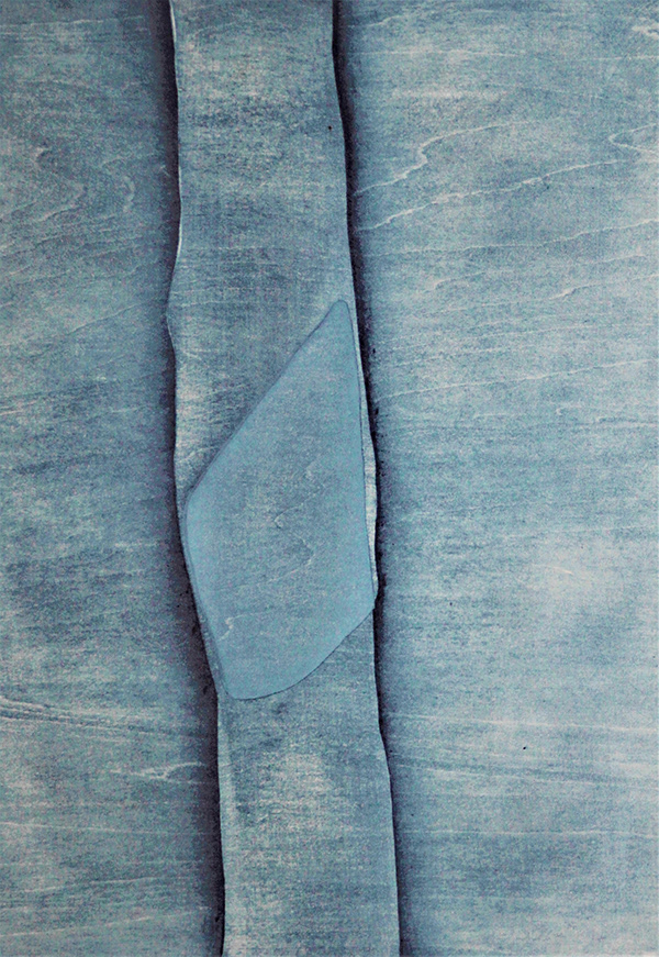 Hidehiko Gotou  Blue Breath 2010 9.8” x 12.8” mokuhanga