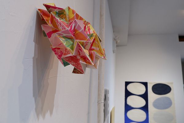 Louise Rouse, Study for Tumble, 7" x 5" x 9", mokuhanga collage