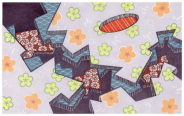 Melissa Schulenberg  Patterns 2017 16 x 10" mokuhanga