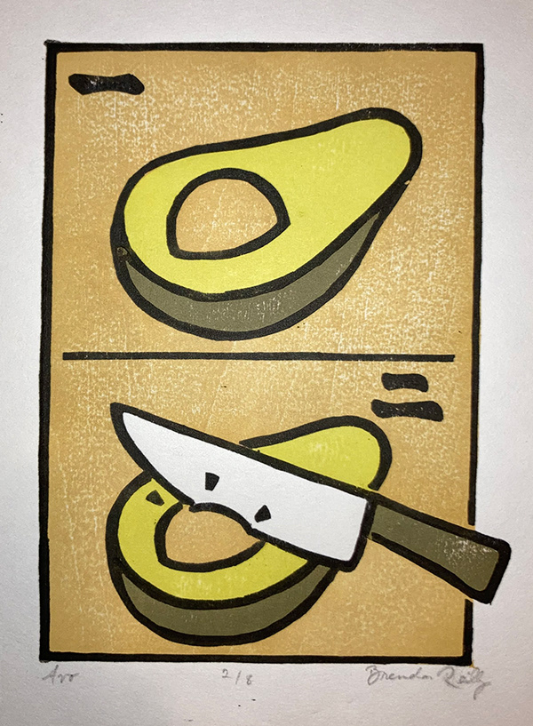 Brendan Reilly, 2020 Avo 8 x 6 inches Mokuhanga