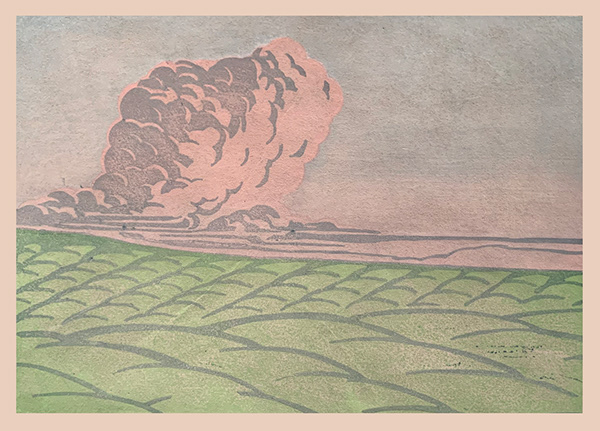 Brendan Reilly  Untitled (Landscape) 2020 8x6" mokuhanga