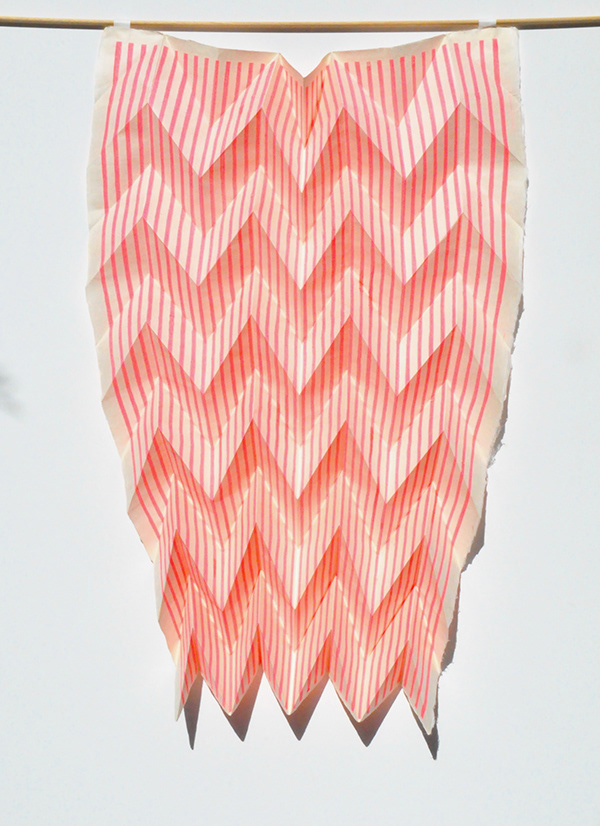 Mia O   Fold Mokuhanga (Luminous Magenta) 2021 15 x 24.8" mokuhanga